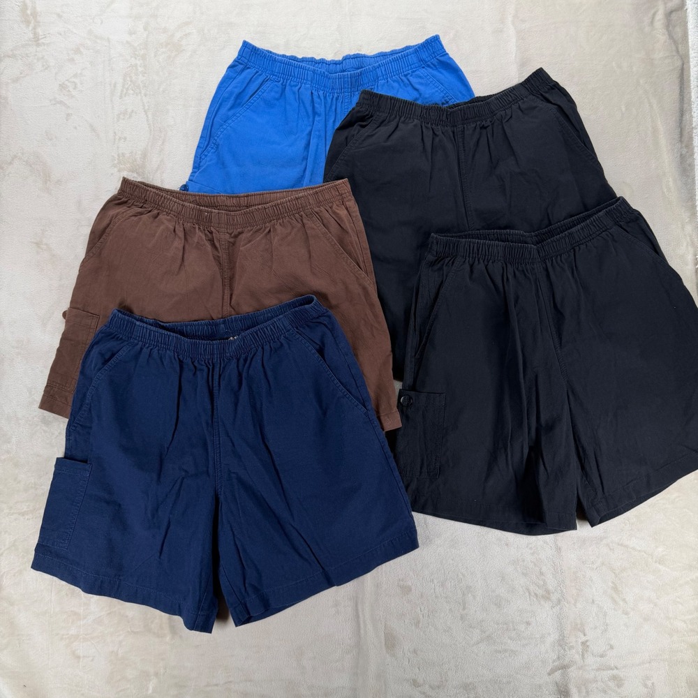 Jane Ashley Shorts Women Small Multicolor Good Cotton‎ Elastic Waist Bundle 5pk